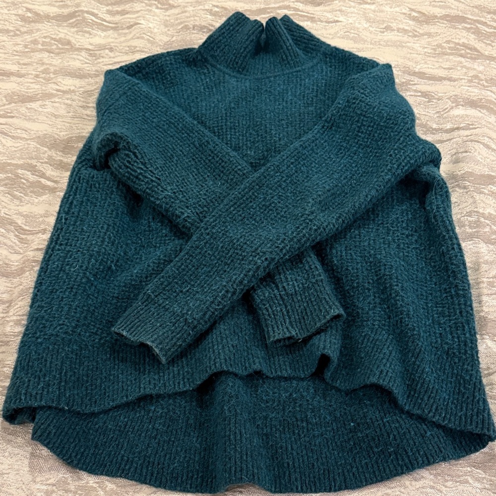 Madewell Women’s Mock Neck Cozy Knit Sweater - Teal (lar